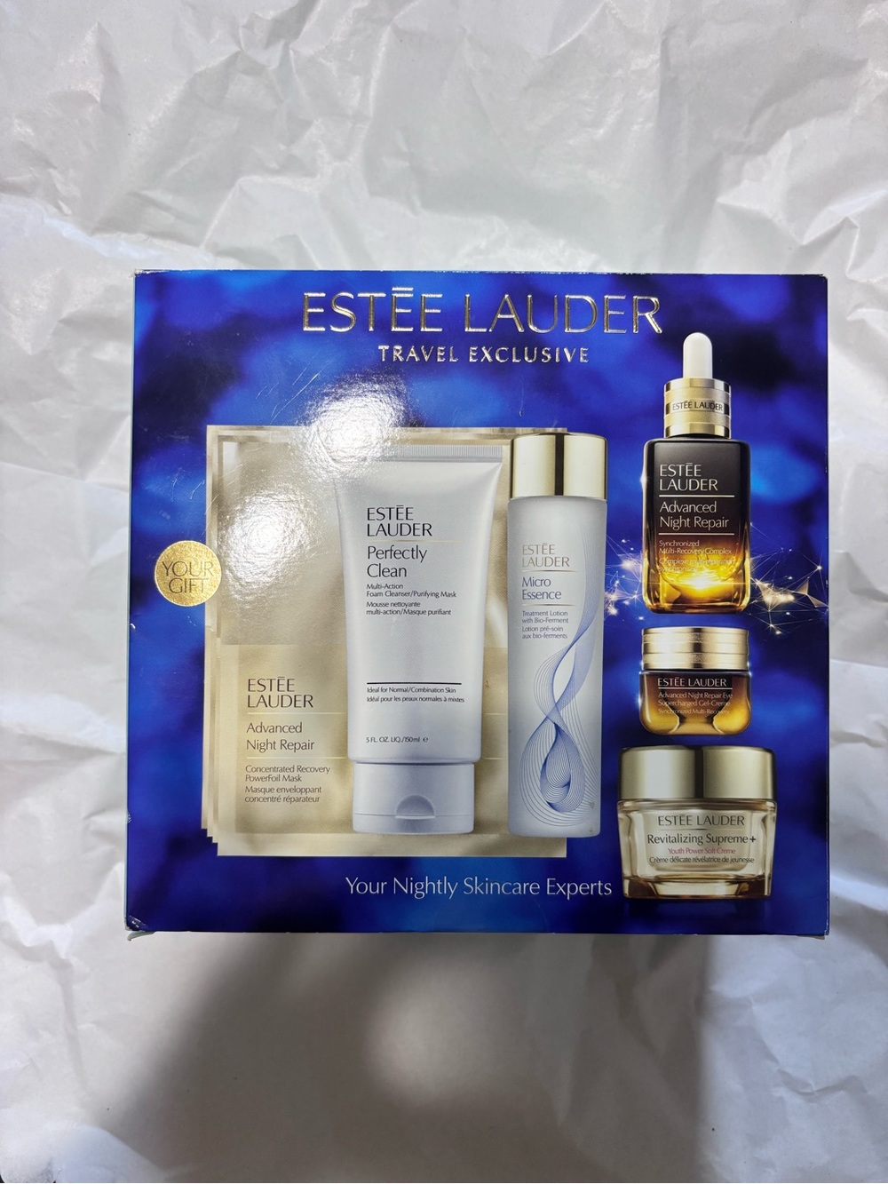 Estée Lauder Women's Skincare Set — Blue and Gold Packaging